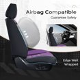 thumbnail image 3 of Coverado Front Car Seat Covers, Stylish Faux Leather 2 Seat Protectors, Automotive Interior Accessories Universal Fit for Most Cars, Black & Purple, 3 of 7