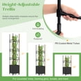 thumbnail image 5 of Patiojoy et of 2 Raised Garden Bed on Wheels with Climbing Trellis Self-Watering Planter Box with 3 Heights & Detachable PE-Coated Metal Tubes, 5 of 8
