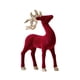 thumbnail image 2 of Figuras de renos navideños flocados, decoración navideña, centros de mesa, estatuas de ciervos estilo A rojo, 2 of 8