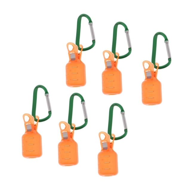 6 uds cubierta de señuelo de Protector de anzuelo de pllla de calamar con llavero D naranja shamjiam Cubierta de señuelo de pesca de camarón