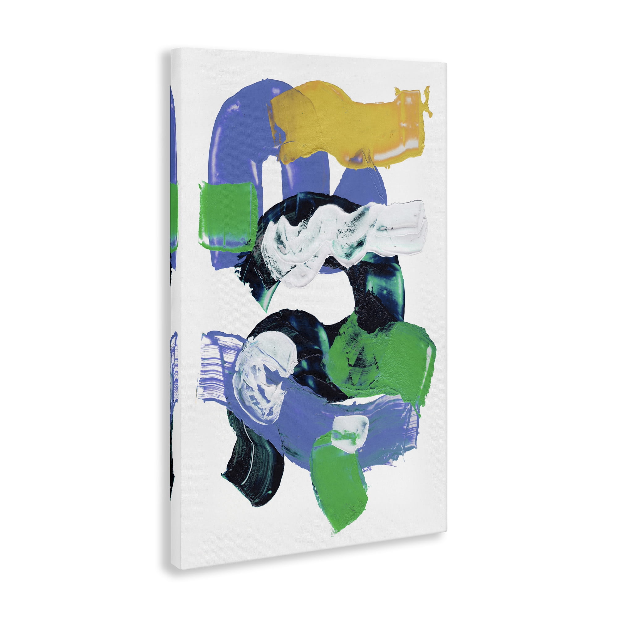 Stupell Industries Curved Paint Strokes Abstract Painting Gallery Wrapped Canvas Art Print Wall Art, 30 x 45