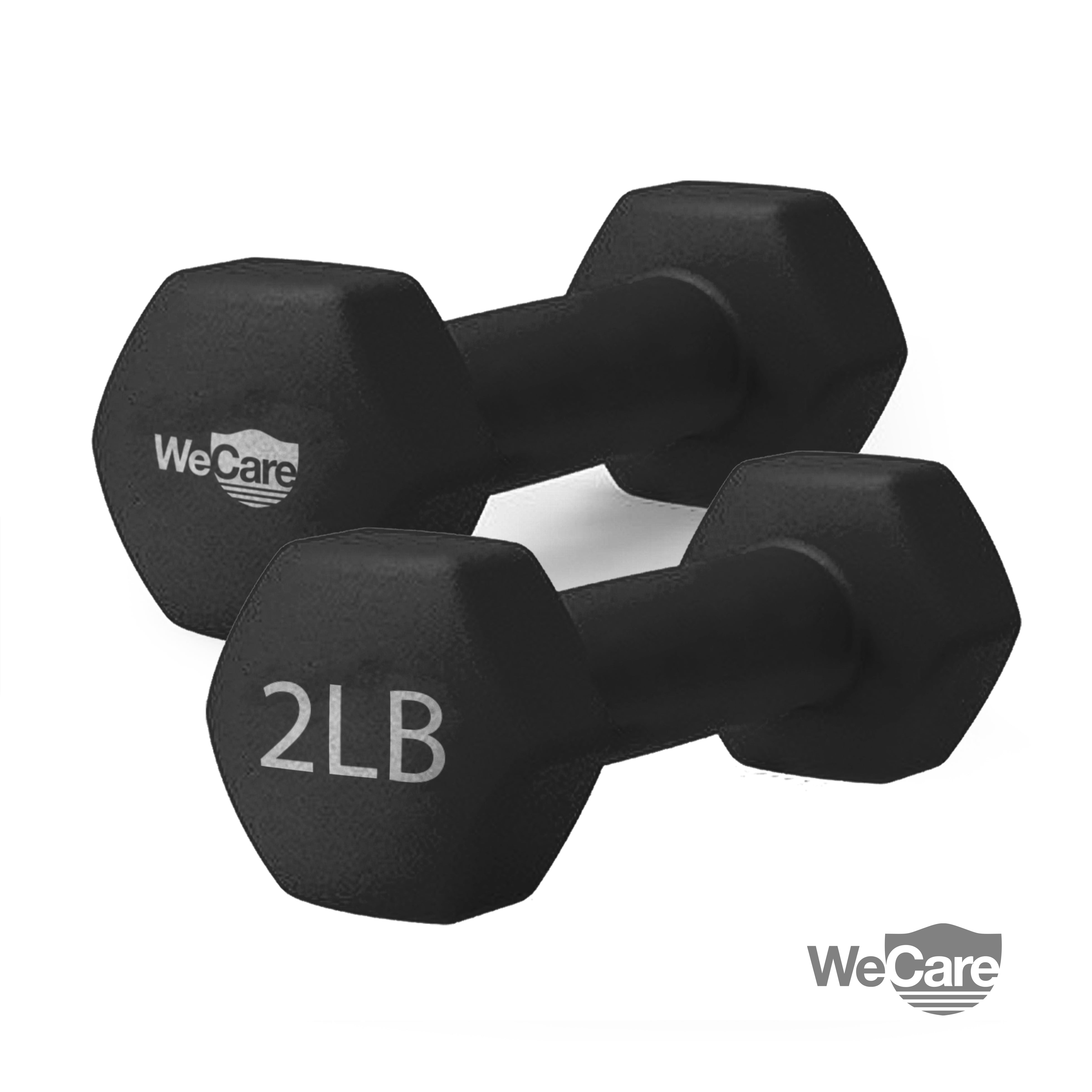 2 x 3lb Gray Neoprene Hex Dumbbell Hand Weight Pair Set 6 Pounds Total Fitness 