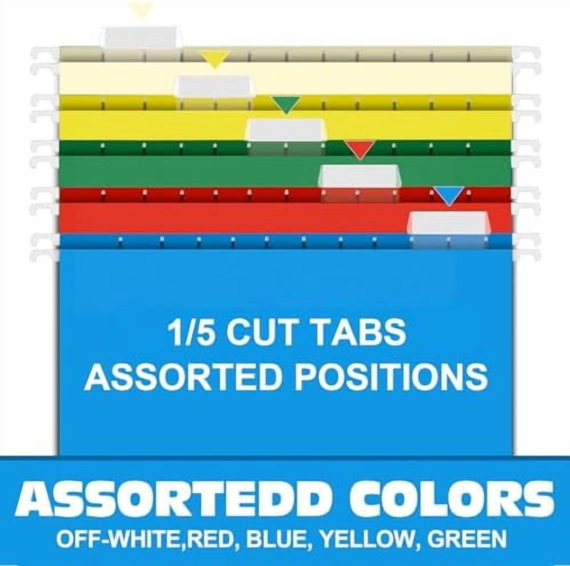 Extra Capacity Hanging File Folders, 30 Pack Reinforced Letter Size Hanging Folders with Heavy Duty 1 Inch Expansion, Designed for Bulky Files, Medical Charts, Assorted Colors