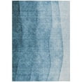 thumbnail image 2 of 3' X 5' Denim Blue And Navy Blue Ombre Washable Indoor Outdoor Area Rug, 2 of 5