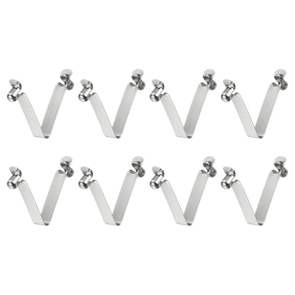 Uxcell 8pcs Double Button Kayak Paddle Snap Spring Clip 6x8x41mm V-Shaped Hollow Telescopic Locking Tube Clips