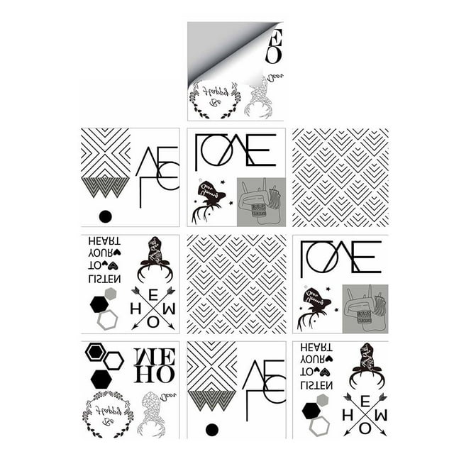 10 piezas/juego de pegatinas de azulejos vintage para baño, cocina, pegatinas de pared de PVC H