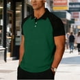thumbnail image 2 of Casual Short Sleeve Shirts for Men, Flannel Collar Open Front Button Down, Solid Color Polyester Top,, 2 of 6