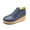 Navy, variant on Women's Wedge Ankle Boots Casual Leather Platform Fall Booties Winter Lightweight Slip On Short Dress Shoes