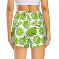 thumbnail image 4 of Xecao's Green Various Lemons for a double-layer running short for women, perfect for gym, tennis, and more, featuring a convenient pocket., 4 of 9