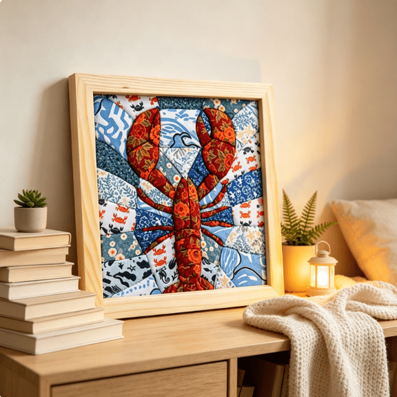 DIY Fabric Art Kit Thoughtful Gift Idea, No-Sew Fabric Design Craft with Display Frame
