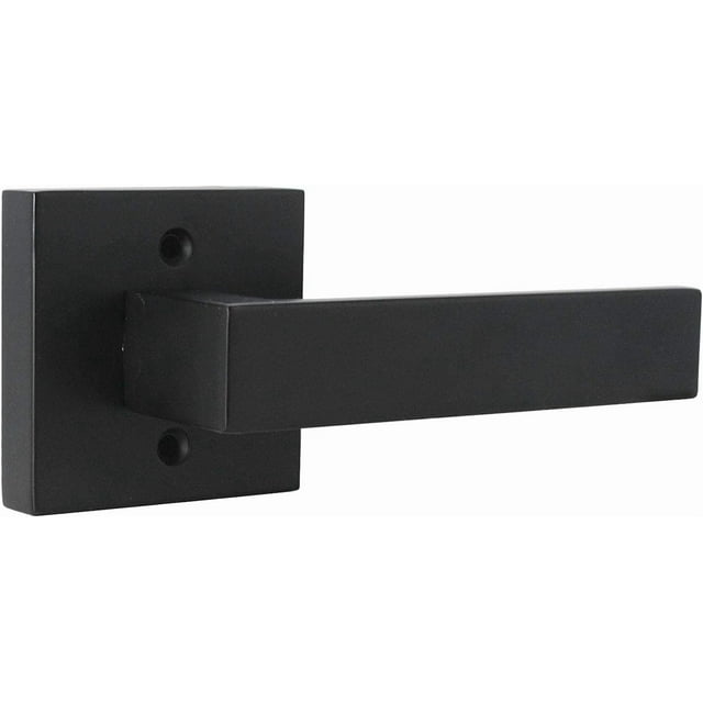 Serrures de Porte de Passage avec Rosace Carrée pour Porte Intérieure, Couloir Ou Garde-Robe, Levier de Porte Sans Clé à Fini Mat, Poignée de Porte Réversible Robuste