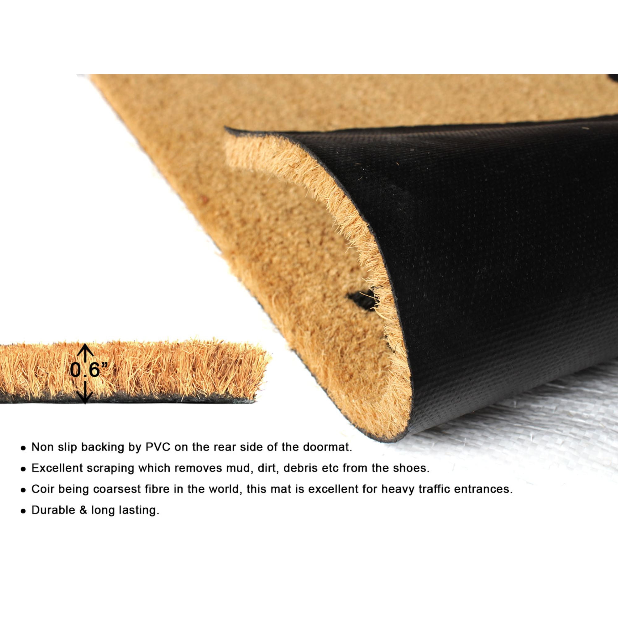 RugSmith Black Machine Tufted Hello-Good bye Doormat, 18" x 30"