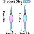 thumbnail image 2 of 2PCS Stainless Steel Reverse Tweezers for Crafting, Soft Grip Tweezer for Crafting DIY with Curved and Straight Tips, Pointed Needle Nose for Jewelry Making Beading Angled Tweezers, 2 of 7