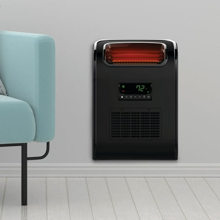 Lifesmart - 3 Element Slim-Line Infrared Heater with Front Air Intake and UV Light - black