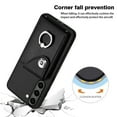 thumbnail image 4 of Wallet Case Compatible for Samsung Galaxy S22 with Card Holder, Rotation Finger Ring Kickstand Card Slots Case, Classic PU Leather Shockproof Magnetic Button Cover for Galaxy S22, Black, 4 of 8