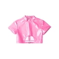 thumbnail image 3 of iEFiEL Mens Faux Leather Cutout Half Tank Top Muscle Tops Short Sleeve Zipper Buckle Shirt Clubwear Pink 4XL, 3 of 5