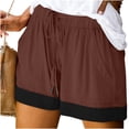 thumbnail image 2 of Sentmoon Shorts for Women Trendy High Waist Beach Shorts Breathable Solid Color Tie Regular Fit Flowy Shorts for Women with Pockets Trendy for Pool and Party Beach Items S-2XL, 2 of 8