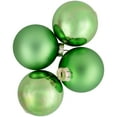 thumbnail image 5 of Northlight 6pc Shiny and Matte Glass Ball Christmas Ornament Set 3.25" - Green, 5 of 8