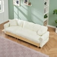 thumbnail image 4 of Modern Beige Technology Cloth Three-Seater Sofa 86.61 inches with Storage Cabinet, 4 of 11