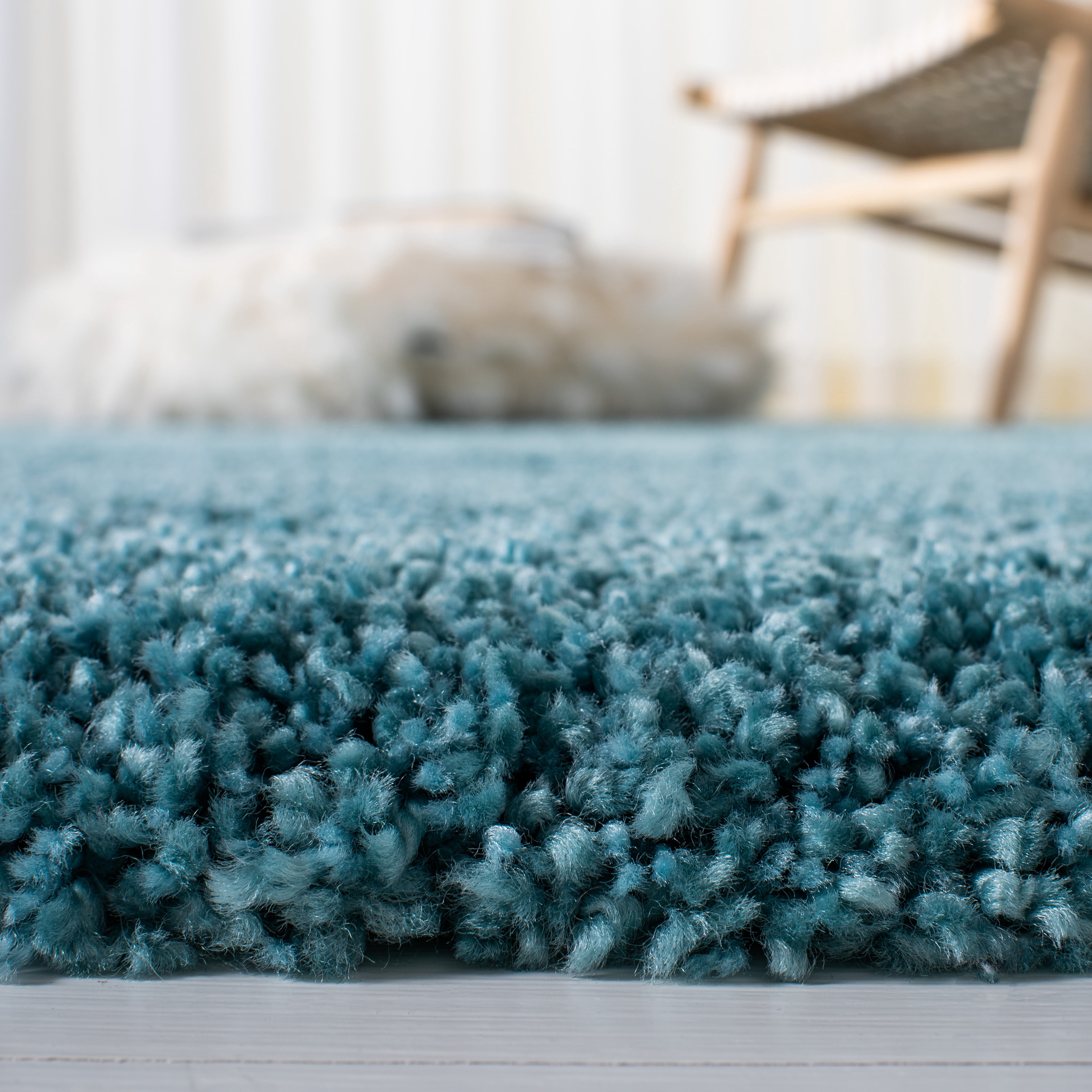 SAFAVIEH Milan Harlow Solid Plush Shag Runner Rug, Aqua Blue, 2' x 14' - Modern Design, Aqua Blue, Non-Shedding & Easy Cleaning, Ultra Plush Thick Pile, Ideal for Living Room, Bedroom, Entryway