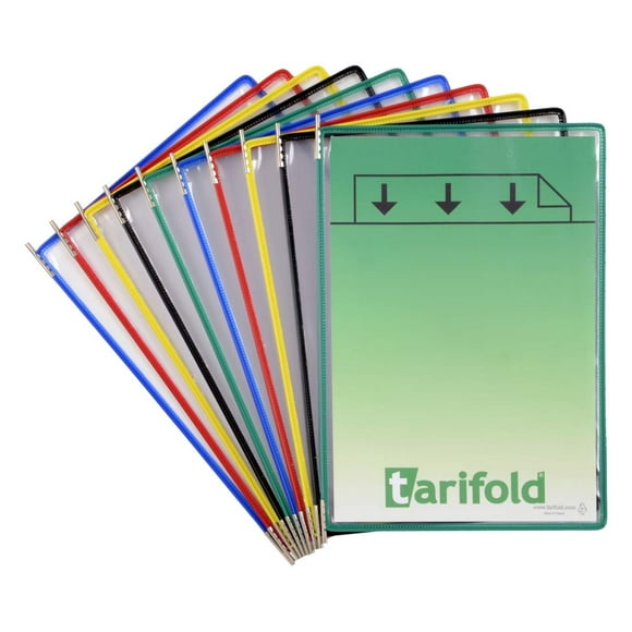 Tarifold Pivoting Pockets for Wall, Desk, and Rotary Systems - Letter Size- 10/Pack (Assorted)