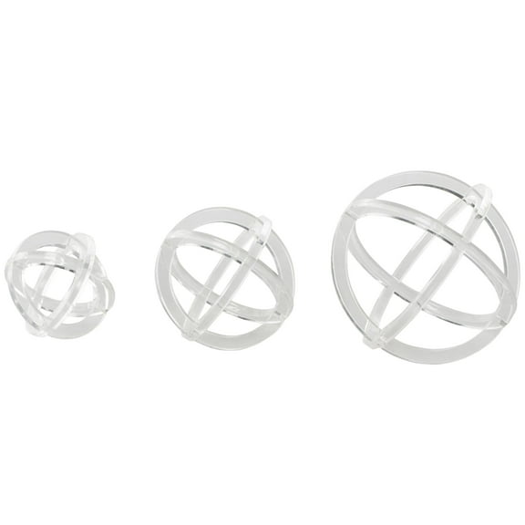 7", 5", 4"H Clear Acrylic Plastic Delicate Geometric Sculpture, by DecMode (3 Count)