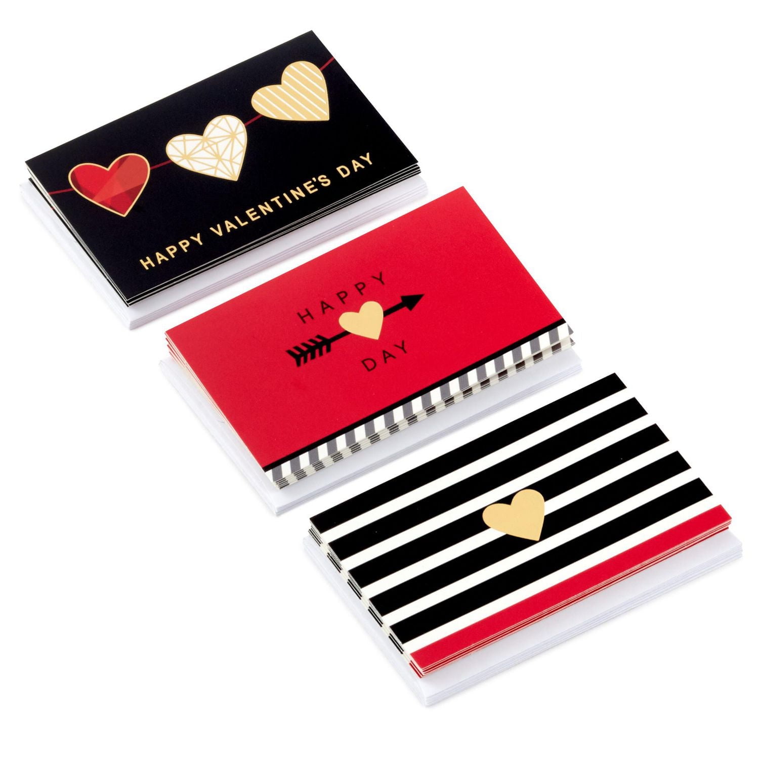 Hallmark Mini Valentines Day Cards Assortment, 18 Cards with Envelopes (Foil Hearts) Galentines Day Cards Pack