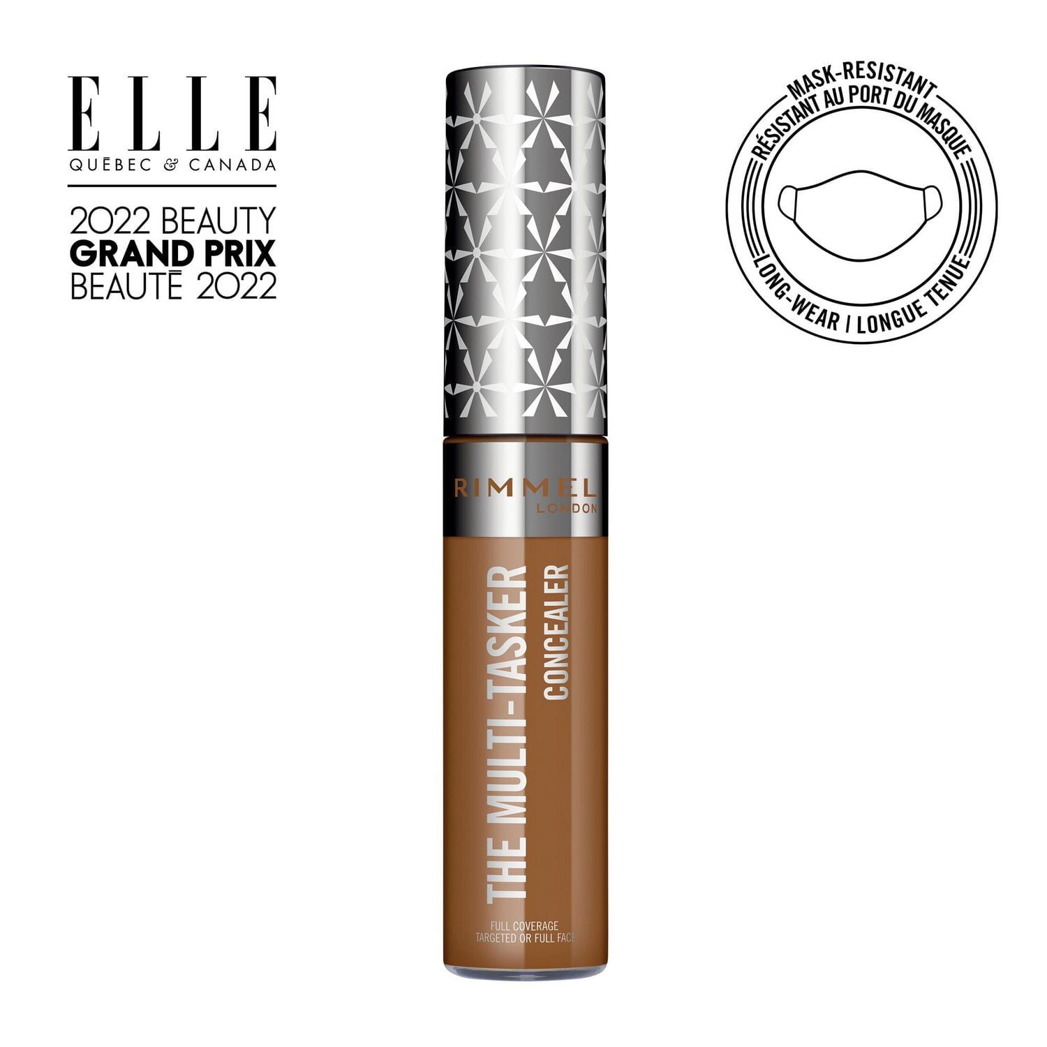 Rimmel Multi-Tasker Concealer, large soft wand, blendable formula, full coverage, crease-proof, transfer-proof & waterproof, 100% Cruelty-Free, Long lasting