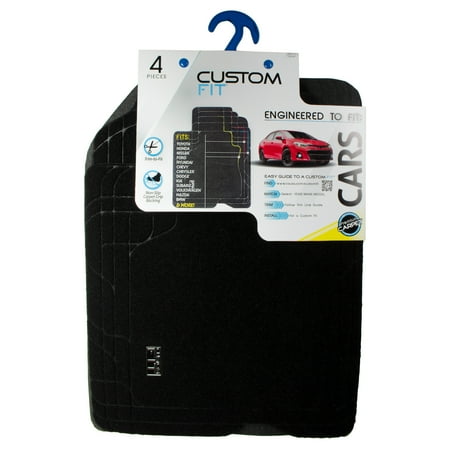 Custom Fit Carpet Car Floor Mats Black 4 Piece Walmart Com
