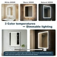 thumbnail image 3 of YYAo 32*24" Rectangle Wall Mirror with Black Framed and Led Light, Vanity Makeup Mirror for Bathroom, Living Room, Dormitory, Black, 3 of 9