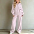thumbnail image 2 of Lmnyox Teen Girl's Zip Up Sweaters and Wide Leg Pants Sets 2 Pieces Clothing Sets Fall Winter Outfits, 2 of 5