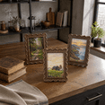Petal 4x6 Inch Layered Wavy Wooden Picture Frames with Real Glass, 4 ...
