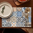 thumbnail image 5 of Multicolor Ethnic Geometric Patchwork Pattern Summer Placemats Table Placemats Set Of 4-Linen Kitchen Washable Placemats Table Mats 11.8"x17.7" Non-Slip Heat Resistant, 5 of 6