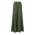 thumbnail image 4 of Women's Tiered Ruffle Hem Wide Leg Pants - Elastic Waist, Flowy Palazzo Boho Style, Casual/Outdoor Wear - Size XL-XXXXXL, 4 of 6