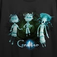 thumbnail image 6 of Coraline Three Ghost Children Women's Black Cropped Tee-XS, 6 of 7
