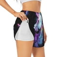 thumbnail image 2 of Bixox Women's Rainbow Spotted White Horse pattern 2 in 1 Running Shorts - Lightweight Athletic Workout Gym Yoga Shorts Liner with Pockets - XX-Large, 2 of 5