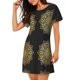 thumbnail image 2 of Fotbe Gold Mandala Bata de Dormir para Mujer con Estampado, Camisón de Algodón de Manga Corta, Ropa de Dormir Casual, 2 of 6