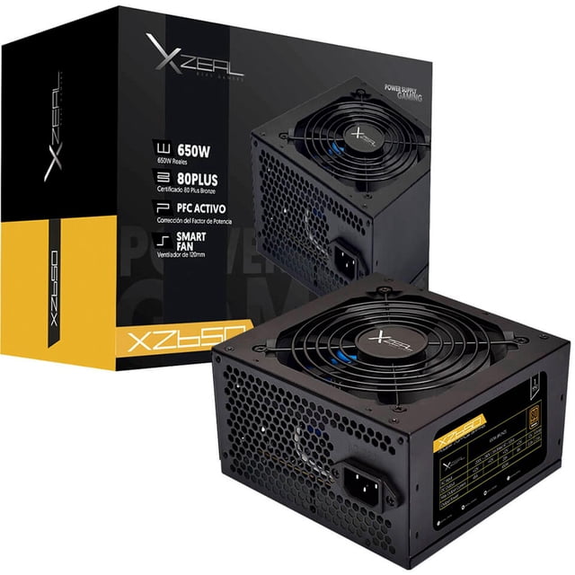 Fuente de Poder PC 650W Stylos Gamer XZEAL 80 Plus Bronce XZPS650B negro