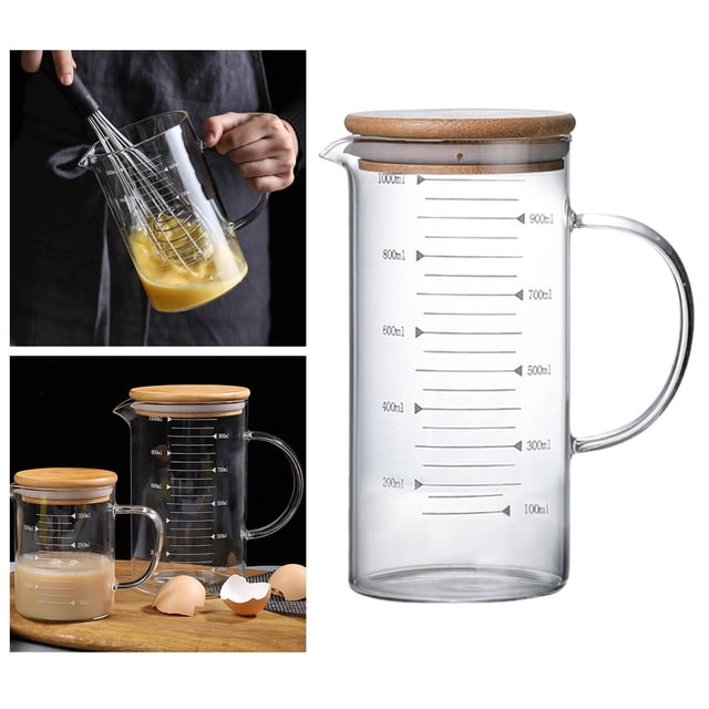 Medidoras Transparentes Vaso para Cocina Caliente/fría Segura , 1000ml 1000ml-1 perfecl Jarra de medición