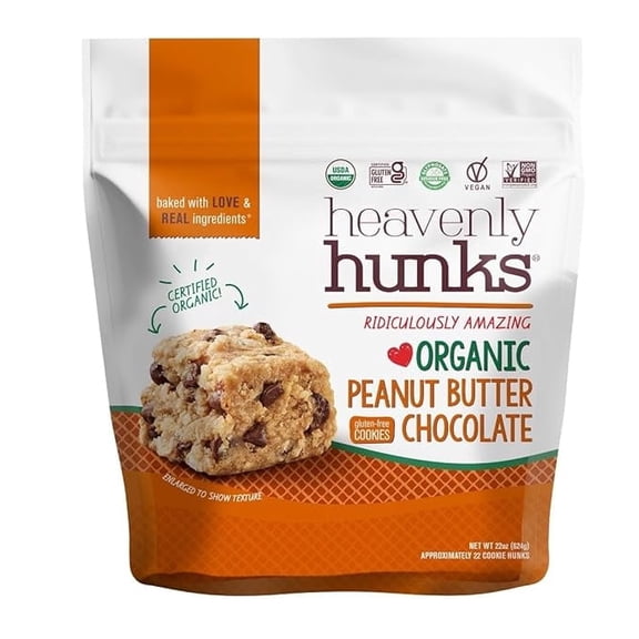 Heavenly Hunks Organic Peanut Butter Chocolate Cookies, 22 oz