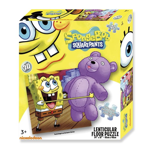 Cardinal Games SpongeBob SquarePants Lenticular Floor Puzzle, 40 Piece