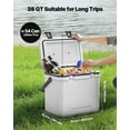 thumbnail image 2 of 38 QT Portable Cooler Ice Chest, Heavy Duty Handle, Cup Holder, Lightweight Rigid Cooler, Long Ice Retention for Camping, Picnics & Travel, 2 of 9