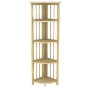 Stony-Edge Corner Folding Bookcase, Easy Assembly Bookshelf for Home Office Storage. 51" - Natural