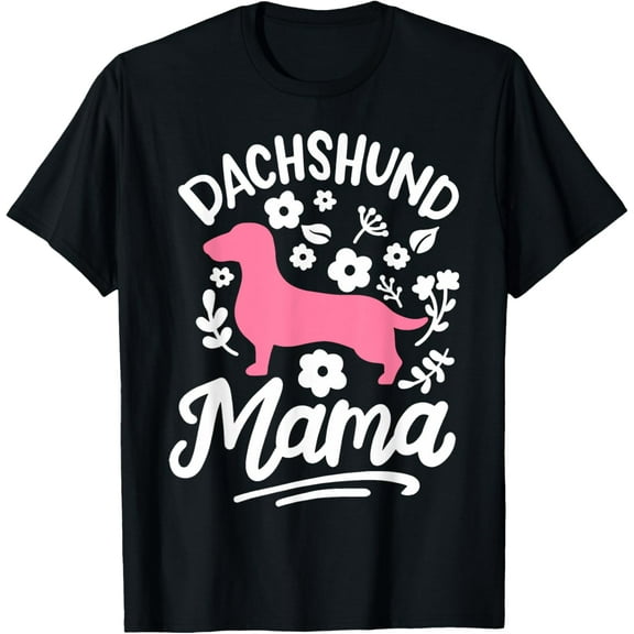 t-shirt Dachshund Mama T-Shirt mens，black，women，funny，journey，Crew Neck, Short Sleeve,custom clothing patterns.gift