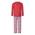 thumbnail image 5 of Family Matching Christmas Pajamas, Deer Head Print Long-Sleeved Tops + Plaid Pattern Trousers Sleepwear Outfits, 5 of 10