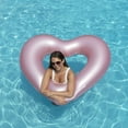 thumbnail image 3 of Swimline Metallic Heart Shaped Inner Tube Swimming Pool Float - 68" - Pink, 3 of 4