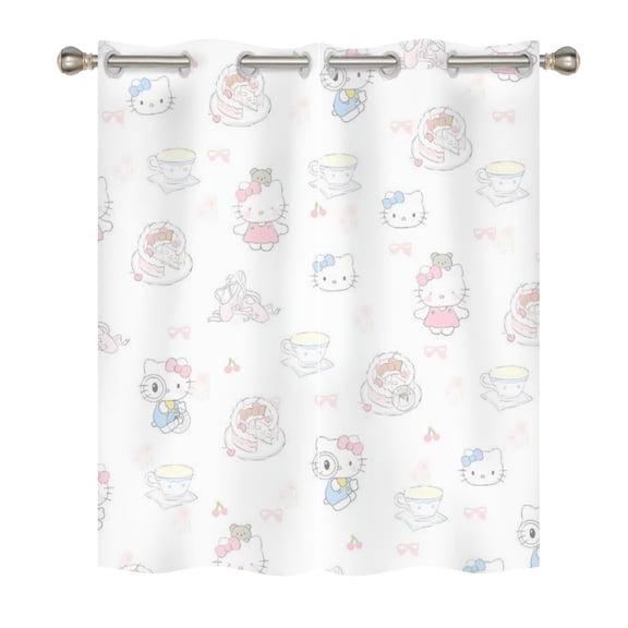 Hello kitty Blackout Curtains for Boys Girls Home Decor, Cartoon Fun Insulation Curtains, Bedroom Living Room Blackout Curtains 140x160cm