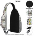 thumbnail image 3 of Sling Backpack,White Christmas Wreath Pattern Crossbody Bag with Water Bottle Holder,Waterproof Sling Bag for Men/Women with Chest Phone Holder for Hiking,Travel, 3 of 6