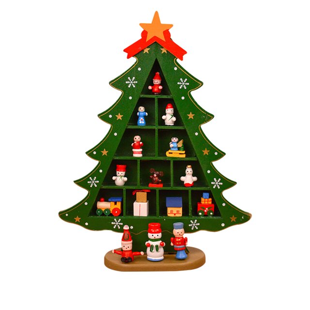 RYRDWP Div Wooden Desktop Decoration Christmas Tree Ornaments Christmas