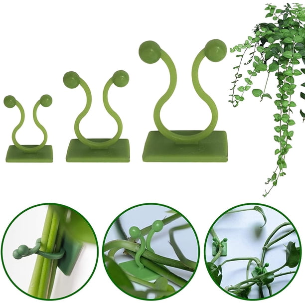 Clips para accesorios de pared trepadora de plantas, 150 piezas de 3 tamaños de enredaderas de pared invisibles, gancho adhesivo para pared, fijador de pared para trepar plantas de vid con gancho